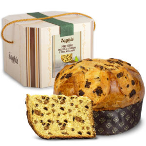 Panettone pyragas Scrigno su kriaušėmis ir šokoladu